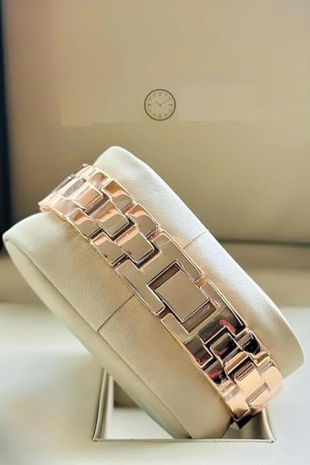 Rose Gold Ladies Watch, Blue Dial with Crystal Markers, Metal Strap, Analog Display Green